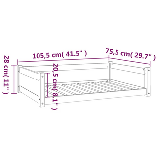 Dog Bed White 105.5x75.5x28 cm Solid Pine Wood - Giant Lobelia