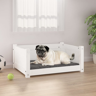 Dog Bed White 65.5x50.5x28 cm Solid Pine Wood - Giant Lobelia