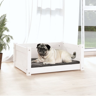 Dog Bed White 65.5x50.5x28 cm Solid Pine Wood - Giant Lobelia