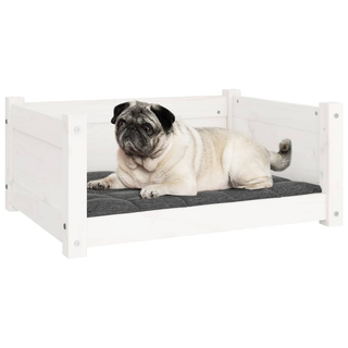 Dog Bed White 65.5x50.5x28 cm Solid Pine Wood - Giant Lobelia