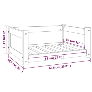 Dog Bed White 65.5x50.5x28 cm Solid Pine Wood - Giant Lobelia