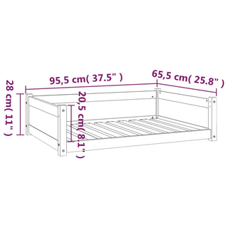 vidaXL Dog Bed 95.5x65.5x28 cm Solid Pine Wood - Giant Lobelia