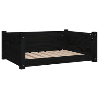 vidaXL Dog Bed Black 75.5x55.5x28 cm Solid Pine Wood - Giant Lobelia