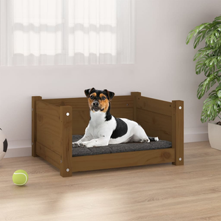 vidaXL Dog Bed Honey Brown 55.5x45.5x28 cm Solid Pine Wood - Giant Lobelia