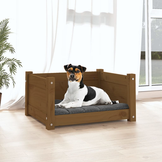 vidaXL Dog Bed Honey Brown 55.5x45.5x28 cm Solid Pine Wood - Giant Lobelia