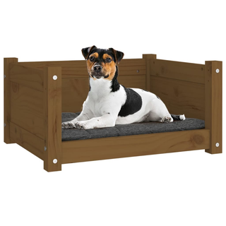 vidaXL Dog Bed Honey Brown 55.5x45.5x28 cm Solid Pine Wood - Giant Lobelia