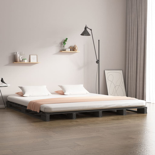 vidaXL Pallet Bed Grey 150x200 cm King Size Solid Wood - Giant Lobelia