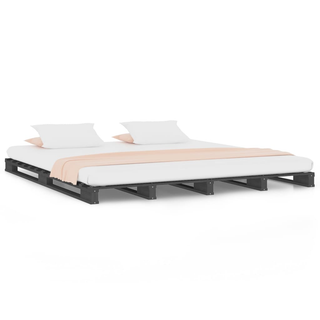 vidaXL Pallet Bed Grey 150x200 cm King Size Solid Wood - Giant Lobelia