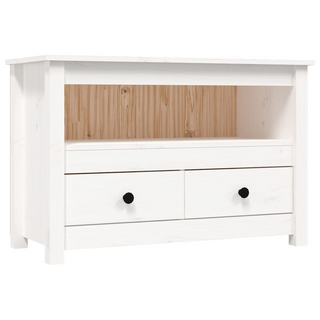 vidaXL TV Cabinet White 79x35x52 cm Solid Wood Pine - Giant Lobelia