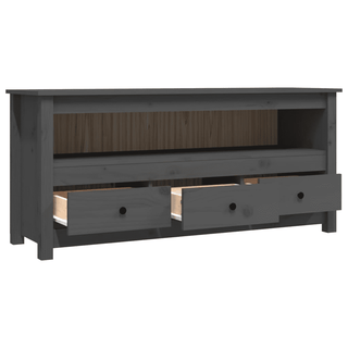 vidaXL TV Cabinet Grey - Farmhouse Style | Solid Wood Pine - Rustic and Functional - Giant Lobelia