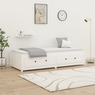 Day Bed White 90x190 cm Single Solid Wood Pine - Giant Lobelia