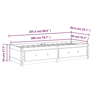 vidaXL Day Bed Honey Brown 80x200 cm Solid Wood Pine - Giant Lobelia