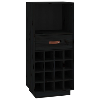 Wine Cabinet Black 45x34x100 cm Solid Wood Pine - Giant Lobelia