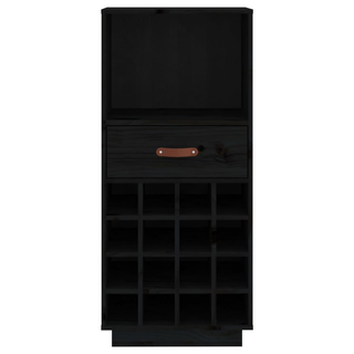 Wine Cabinet Black 45x34x100 cm Solid Wood Pine - Giant Lobelia