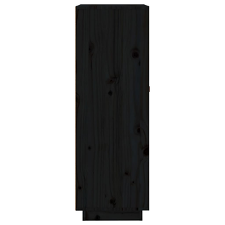 Wine Cabinet Black 45x34x100 cm Solid Wood Pine - Giant Lobelia