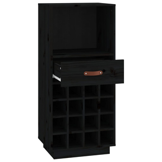 Wine Cabinet Black 45x34x100 cm Solid Wood Pine - Giant Lobelia