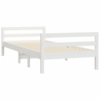 Bed Frame White 75x190 cm 2FT6 Small Single Solid Wood Pine - Giant Lobelia