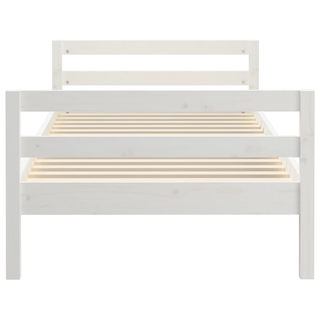 Bed Frame White 75x190 cm 2FT6 Small Single Solid Wood Pine - Giant Lobelia