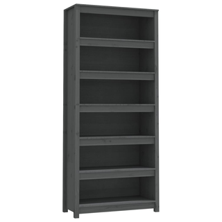 Book Cabinet Grey 80x35x183 cm Solid Wood Pine - Giant Lobelia