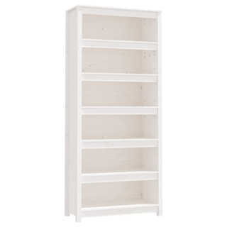 Book Cabinet White 80x35x183 cm Solid Wood Pine - Giant Lobelia