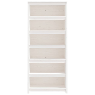 Book Cabinet White 80x35x183 cm Solid Wood Pine - Giant Lobelia