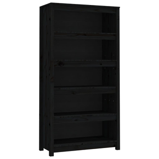 Book Cabinet Black 80x35x154 cm Solid Wood Pine - Giant Lobelia