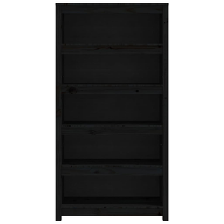 Book Cabinet Black 80x35x154 cm Solid Wood Pine - Giant Lobelia