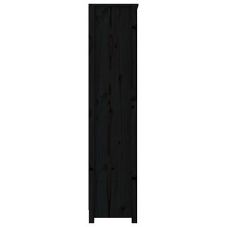 Book Cabinet Black 80x35x154 cm Solid Wood Pine - Giant Lobelia