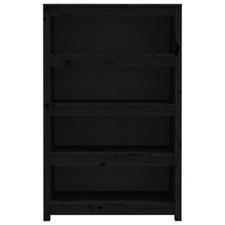 Book Cabinet Black 80x35x126 cm Solid Wood Pine - Giant Lobelia