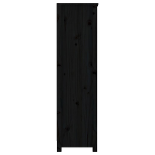 Book Cabinet Black 80x35x126 cm Solid Wood Pine - Giant Lobelia