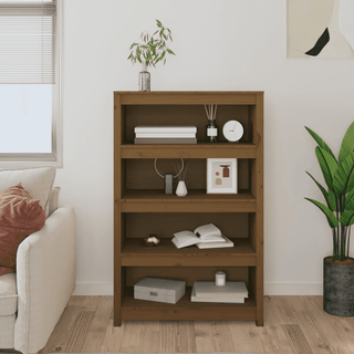 Book Cabinet Honey Brown | Solid Wood Pine | 80x35x126 cm - Giant Lobelia