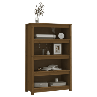 Book Cabinet Honey Brown | Solid Wood Pine | 80x35x126 cm - Giant Lobelia