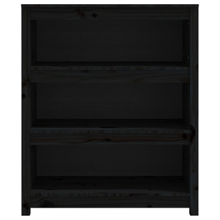 Book Cabinet Black 80x35x97 cm Solid Wood Pine - Giant Lobelia