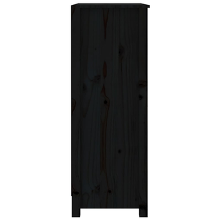 Book Cabinet Black 80x35x97 cm Solid Wood Pine - Giant Lobelia