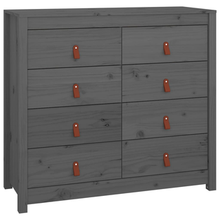 Side Cabinet Grey 100x40x90 cm Solid Wood Pine - Giant Lobelia