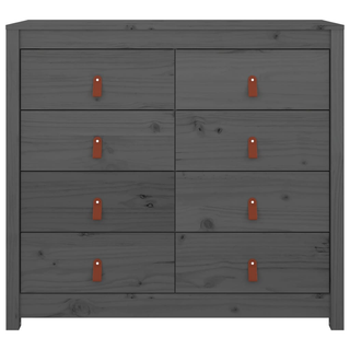 Side Cabinet Grey 100x40x90 cm Solid Wood Pine - Giant Lobelia