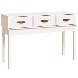 Console Table White 114x40x75 cm Solid Wood Pine - Giant Lobelia