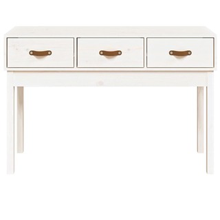 Console Table White 114x40x75 cm Solid Wood Pine - Giant Lobelia