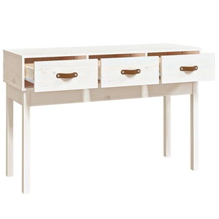 Console Table White 114x40x75 cm Solid Wood Pine - Giant Lobelia