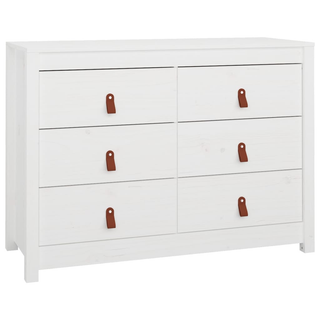 Side Cabinet White 100x40x72 cm Solid Wood Pine - Giant Lobelia