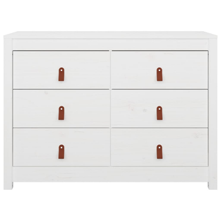 Side Cabinet White 100x40x72 cm Solid Wood Pine - Giant Lobelia