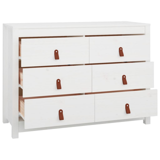 Side Cabinet White 100x40x72 cm Solid Wood Pine - Giant Lobelia