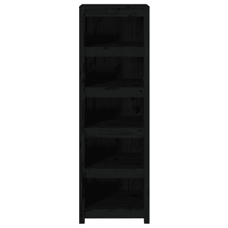 Book Cabinet Black - Sleek and Modern Design | Solid Wood Pine - Ample Storage Space - Giant Lobelia