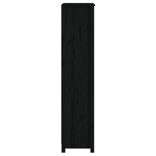 Book Cabinet Black - Sleek and Modern Design | Solid Wood Pine - Ample Storage Space - Giant Lobelia