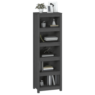 Book Cabinet Grey - Solid Wood Pine - Organize and Showcase Your Collection | 50x35x154 cm - Giant Lobelia