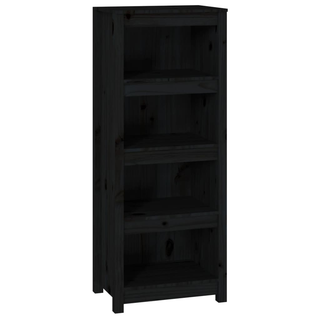 Book Cabinet Black 50x35x125.5 cm Solid Wood Pine - Giant Lobelia