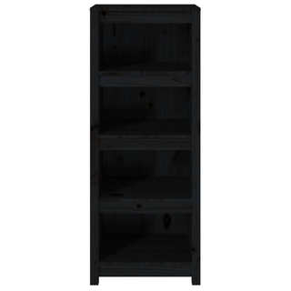 Book Cabinet Black 50x35x125.5 cm Solid Wood Pine - Giant Lobelia