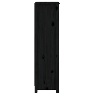 Book Cabinet Black 50x35x125.5 cm Solid Wood Pine - Giant Lobelia