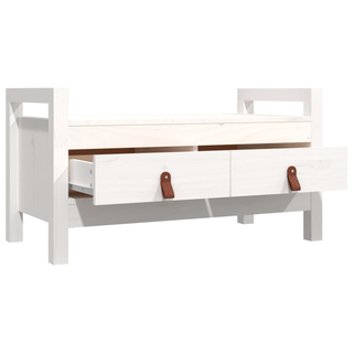 vidaXL Hall Bench White 80x40x43 cm Solid Wood Pine - Giant Lobelia