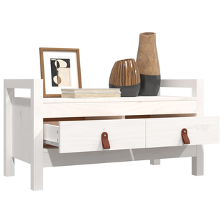 vidaXL Hall Bench White 80x40x43 cm Solid Wood Pine - Giant Lobelia